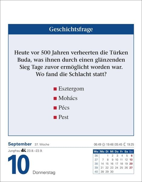 Produktbild: Abenteuer Geschichte Tagesabrei&szlig;kalender 2026 - Menschen, Ereignisse, Epochen - von den Anf&auml;ngen bis heute