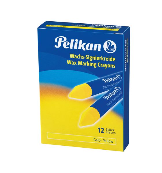 Pelikan Wachs-Signierkreide für glatte Untergründe, 12er Set, Gelb