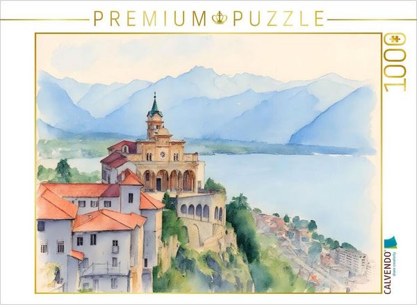 Produktbild: CALVENDO Puzzle Wallfahrtskirche Madonna di Sasso in Locarno | 1000 Teile Lege-Gr&ouml;&szlig;e 64x48cm Foto-Puzzle f&uuml;r gl&uuml;ckliche Stunden