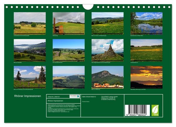 Produktbild: Rh&ouml;ner Impressionen (Wandkalender 2026 DIN A4 quer), CALVENDO Monatskalender