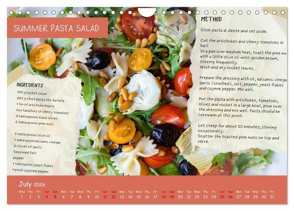 Produktbild: indulge plant-based - irresistibly delicious, vegan recipes for the year (Wall Calendar 2026 DIN A4 landscape), CALVENDO 12 Month Wall Calendar