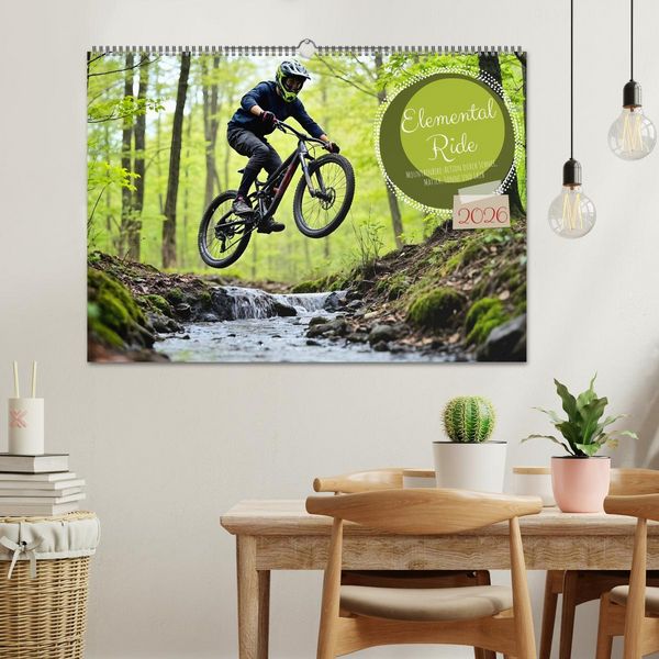 Produktbild: Elemental Ride. Mountainbike-Action durch Schnee, Matsch, Sonne und Laub (Wandkalender 2026 DIN A2 quer), CALVENDO Monatskalender