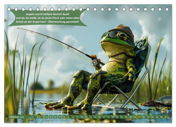 Produktbild: Der tierisch lustige Angler-Kalender (Tischkalender 2026 DIN A5 quer), CALVENDO Monatskalender