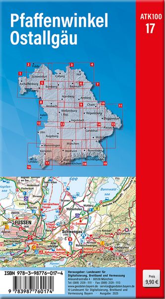 Produktbild: ATK100-17 Pfaffenwinkel, Ostallg&auml;u (Amtliche Topographische Karte 1:100000)