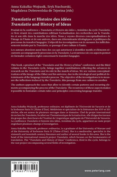 Produktbild: &laquo;Translatio&raquo; et Histoire des id&eacute;es / &laquo;Translatio&raquo; and the History of Ideas