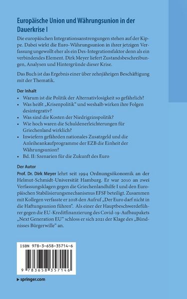Produktbild: Europ&auml;ische Union und W&auml;hrungsunion in der Dauerkrise I