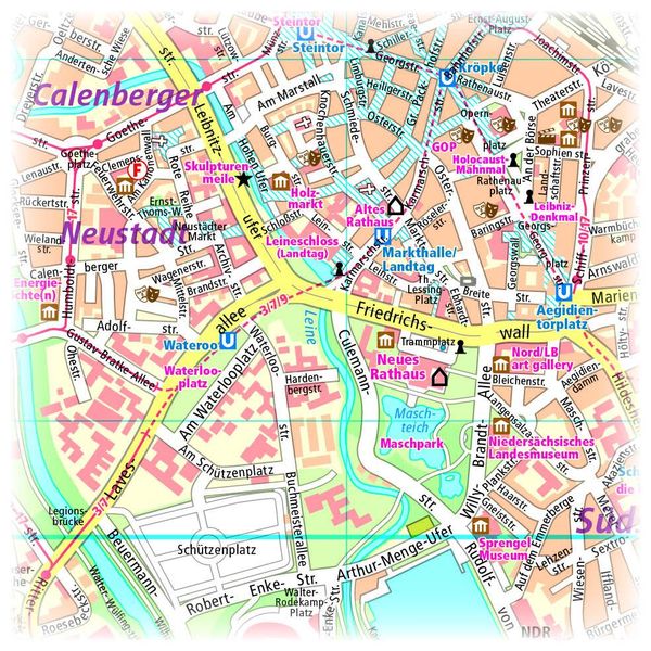 Hannover. Innenstadtplan 1:18 000