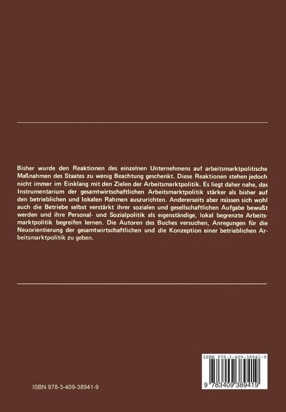 Produktbild: Betrieb und Arbeitsmarkt