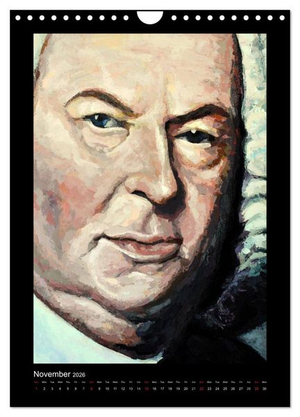 Produktbild: Pop Art Famous composers (Wall Calendar 2026 DIN A4 portrait), CALVENDO 12 Month Wall Calendar