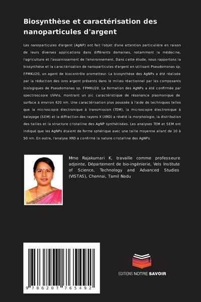 Produktbild: Biosynth&egrave;se et caract&eacute;risation des nanoparticules d'argent
