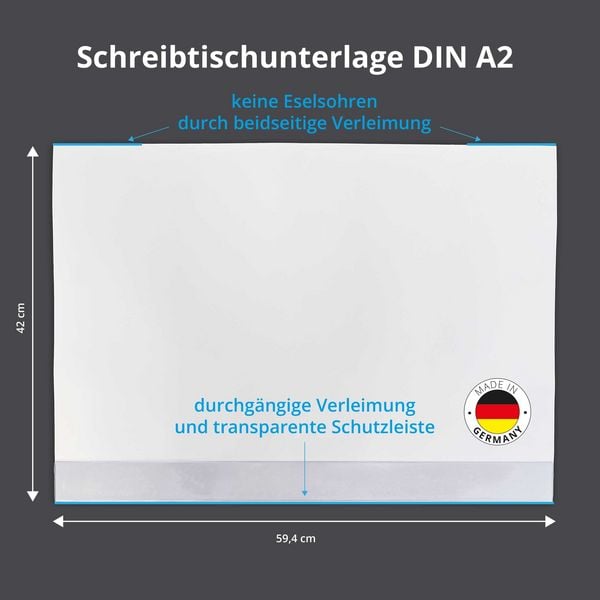 Produktbild: Scriptum Schreibtischunterlage weiss DIN A2 blanko, Malunterlage aus Papier zum Abrei&szlig;en 2er Set mit je 25 Blatt, 59,4 x 42 cm