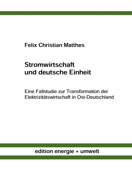 Produktbild: Stromwirtschaft und deutsche Einheit