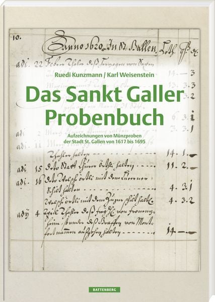 Produktbild: Das Sankt Galler Probenbuch. Aufzeichnungen von M&uuml;nzproben der Stadt St. Gallen von 1617 bis 1695, 1. Auflage 2024