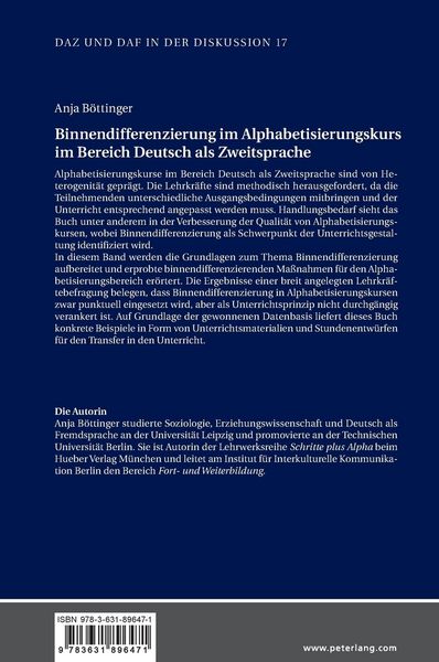 Produktbild: Binnendifferenzierung im Alphabetisierungskurs im Bereich Deutsch als Zweitsprache