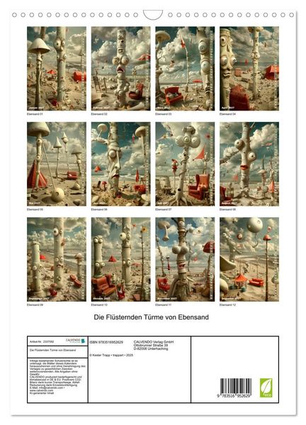 Produktbild: Die Fl&uuml;sternden T&uuml;rme von Ebensand (Wandkalender 2027 DIN A3 hoch), CALVENDO Monatskalender