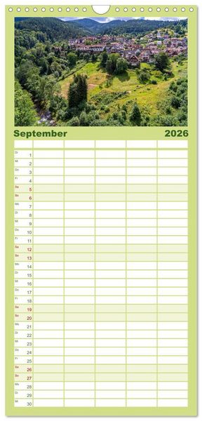 Produktbild: Familienplaner 2026 - Schwarzwald - Das Murgtal mit 5 Spalten (Wandkalender, 21 x 45 cm) CALVENDO