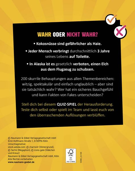 Produktbild: Wahr oder nicht? Skurrile Fakten I Das Quizspiel