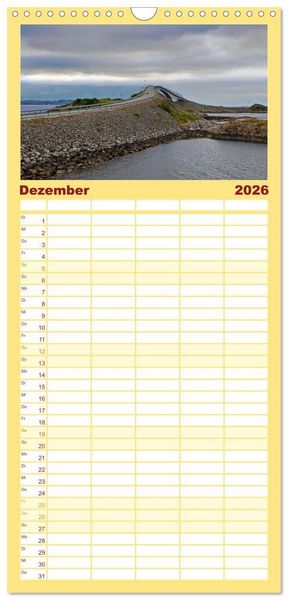 Produktbild: Familienplaner 2026 - Mit Hurtigruten zum Nordkap mit 5 Spalten (Wandkalender, 21 x 45 cm) CALVENDO