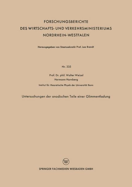 Produktbild: Untersuchungen der anodischen Teile einer Glimmentladung