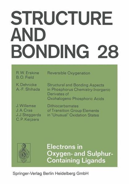 Produktbild: Electrons in Oxygen- and Sulphur Containing Ligands