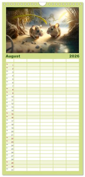 Produktbild: Familienplaner 2026 - Im Paradies der Tiere mit 5 Spalten (Wandkalender, 21 x 45 cm) CALVENDO