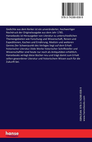 Produktbild: Gedichte aus dem Kerker