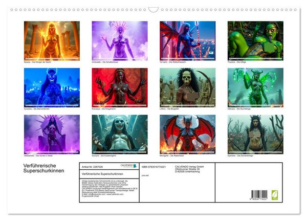 Produktbild: Verf&uuml;hrerische Superschurkinnen (Wandkalender 2027 DIN A2 quer), CALVENDO Monatskalender