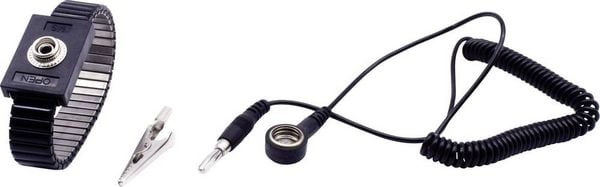 Produktbild: Quadrios ESD-Handgelenkband Schwarz Druckknopf 10mm
