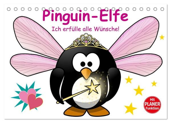Produktbild: Pinguin-Elfe (Tischkalender 2026 DIN A5 quer), CALVENDO Monatskalender