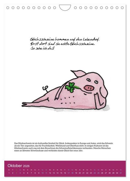 Produktbild: Schweinekalender - Alles was du &uuml;ber Schweine wissen wolltest! (Wandkalender 2026 DIN A4 hoch), CALVENDO Monatskalender