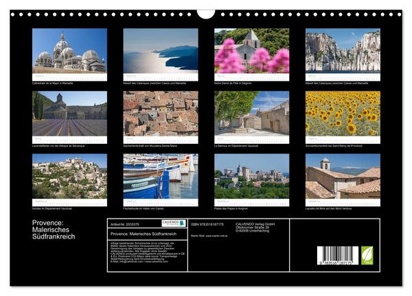 Produktbild: Provence: Malerisches S&uuml;dfrankreich (Wandkalender 2026 DIN A3 quer), CALVENDO Monatskalender