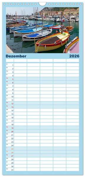 Produktbild: Familienplaner 2026 - C&ocirc;te d&rsquo;Azur - Sehnsuchtsort am Mittelmeer mit 5 Spalten (Wandkalender, 21 x 45 cm) CALVENDO