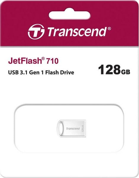 Produktbild: Transcend JetFlash&reg; 710S USB-Stick 128 GB Silber TS128GJF710S USB-A (USB 3.2 Gen 1)