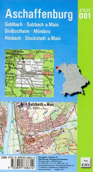 Produktbild: ATK25-D01 Aschaffenburg (Amtliche Topographische Karte 1:25000)