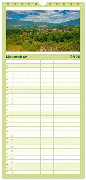 Produktbild: Familienplaner 2026 - Frankreichs Natursch&ouml;nheiten mit 5 Spalten (Wandkalender, 21 x 45 cm) CALVENDO