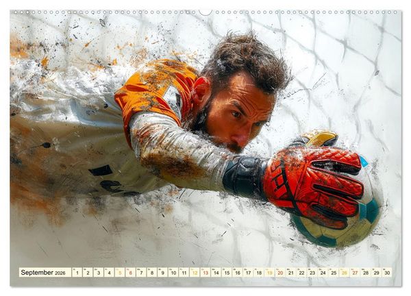 Produktbild: Fu&szlig;ball Torwart (hochwertiger Premium Wandkalender 2026 DIN A2 quer), Kunstdruck in Hochglanz