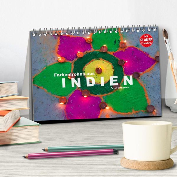 Produktbild: Farbenfrohes aus Indien (Tischkalender 2026 DIN A5 quer), CALVENDO Monatskalender