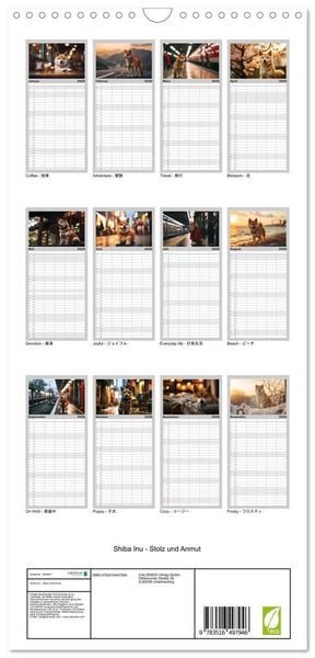 Produktbild: Familienplaner 2026 - Shiba Inu - Stolz und Anmut mit 5 Spalten (Wandkalender, 21 x 45 cm) CALVENDO