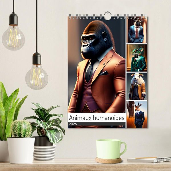 Produktbild: Animaux humano&iuml;des (Calendrier mural 2026 DIN A4 horizontal), CALVENDO calendrier mensuel