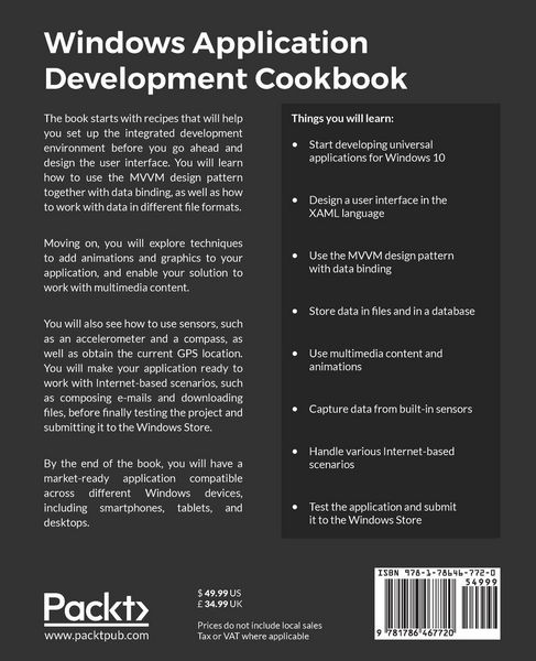 Produktbild: Windows Application Development Cookbook