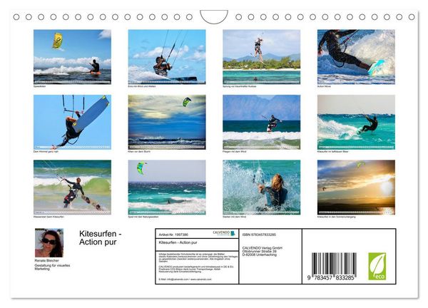 Produktbild: Kitesurfen - Action pur (Wandkalender 2026 DIN A4 quer), CALVENDO Monatskalender
