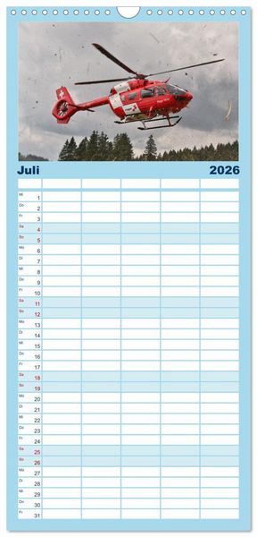 Produktbild: Familienplaner 2026 - Die beeindruckende Welt der Hubschrauber mit 5 Spalten (Wandkalender, 21 x 45 cm) CALVENDO