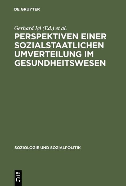 Produktbild: Perspektiven einer sozialstaatlichen Umverteilung im Gesundheitswesen