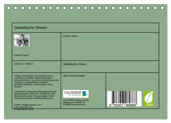 Produktbild: Galaktische Wesen (Tischkalender 2026 DIN A5 quer), CALVENDO Monatskalender