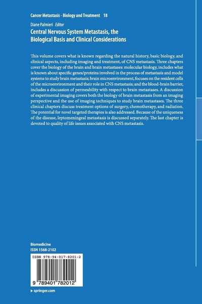 Produktbild: Central Nervous System Metastasis, the Biological Basis and Clinical Considerations
