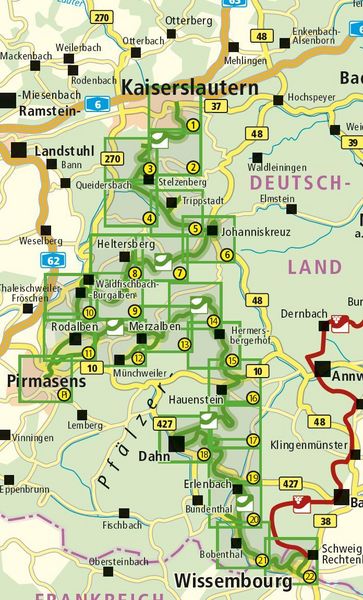 Produktbild: Publicpress Leporello Wanderkarte Pf&auml;lzer Waldpfad 1:25.000