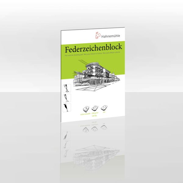 Produktbild: Hahnem&uuml;hle Papier Federzeichenblock, DIN A 4, 250 g/m&sup2;