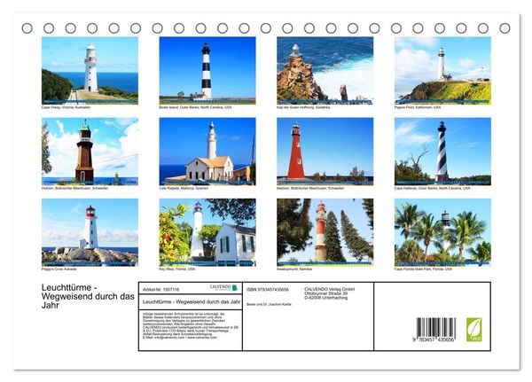 Produktbild: Leuchtt&uuml;rme - Wegweisend durch das Jahr (Tischkalender 2026 DIN A5 quer), CALVENDO Monatskalender