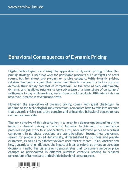 Produktbild: Behavioral Consequences of Dynamic Pricing