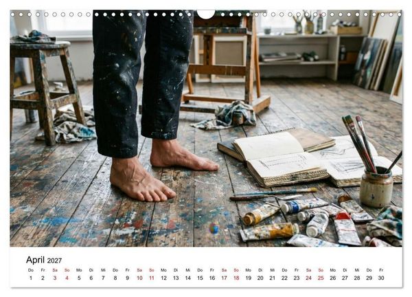 Produktbild: Unten Ohne - Barfu&szlig; durchs Jahr (Wandkalender 2027 DIN A3 quer), CALVENDO Monatskalender